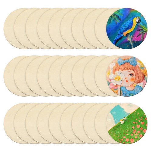 100 pcs wood circles - pcs,